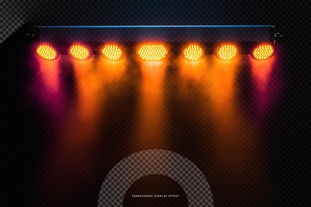 LED Mapping Shining Light Isolated on Black Background in Transparent Overlay Effect