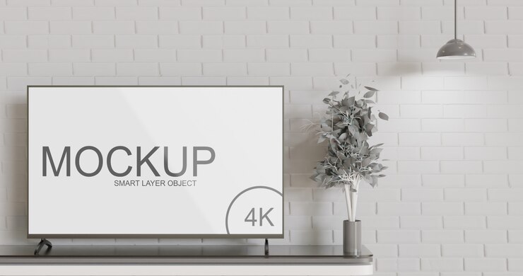 ledスクリーンテレビモックアップモックアップミニマリスト