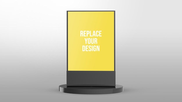 PSD led signage 3d rendering mockup design