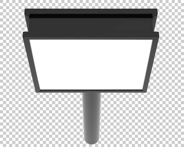 Led single sign on transparent background 3d rendering illustration