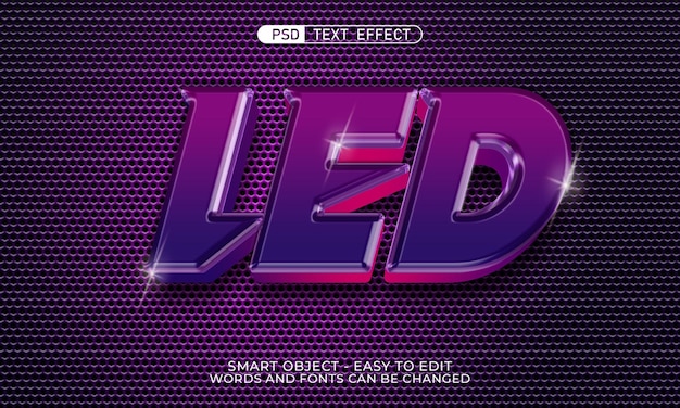 LEDテキスト効果編集可能な3Dスタイル