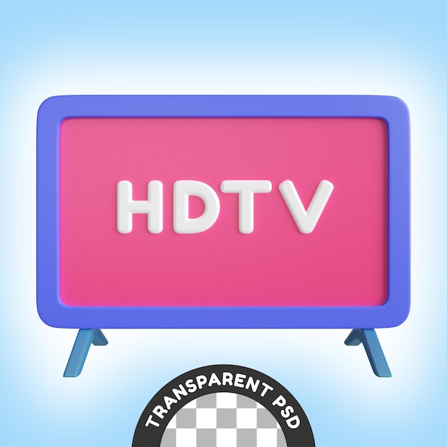 PSD led tv 3d illustration icon