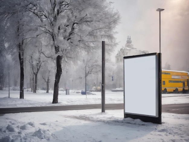 Leeg buitenreclame billboard mockup bij bushalte leeg reclame plaats voor marketing