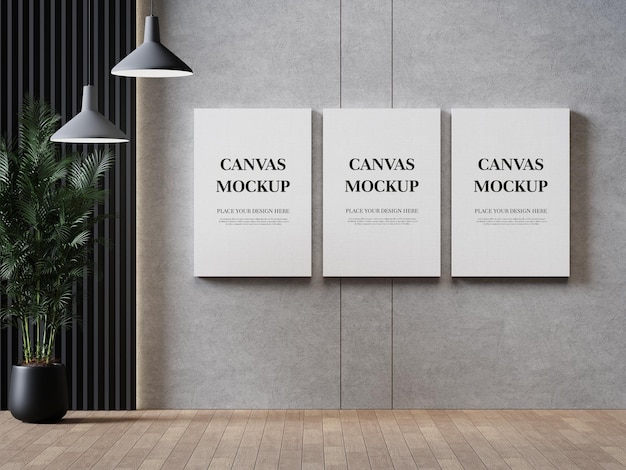 Leeg canvas frame mockup 3d-rendering