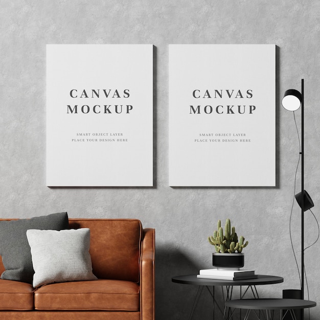 leeg canvas frame mockup 3D-rendering
