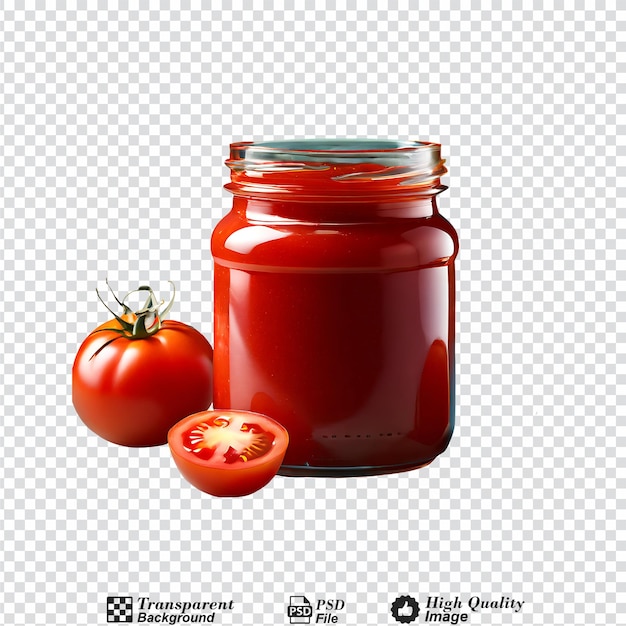 Leeg mockup van tomatensous pot geïsoleerd op een doorzichtige achtergrond