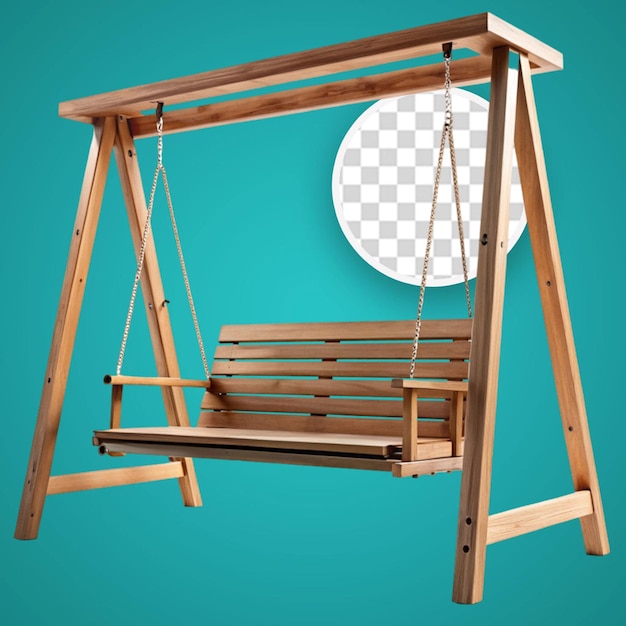 PSD leeg touwschommel met houten stoel geïsoleerd op doorzichtige achtergrond