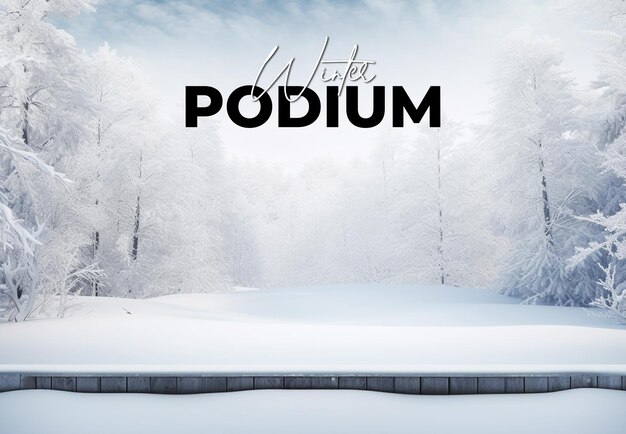 PSD leeg winter podium poster sjabloon voor product presentatie