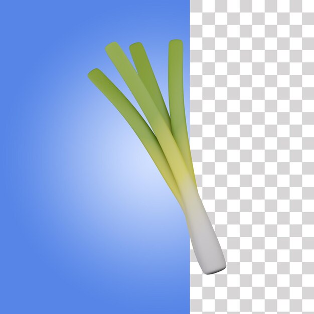 PSD leek 3d icon