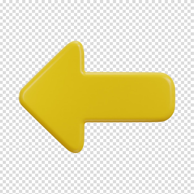 Left arrow icon 3d rendering vector illustration