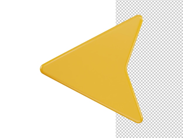 Left arrow icon with 3d vector icon illustration transparent element