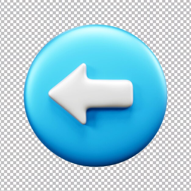 PSD left arrow ui icon 3d render isolated