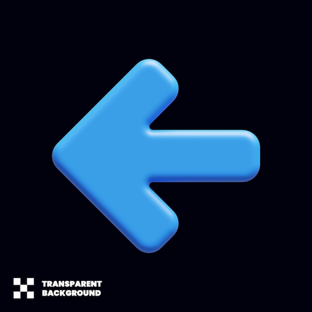 Left Direction Pointer Arrow In 3D Render
