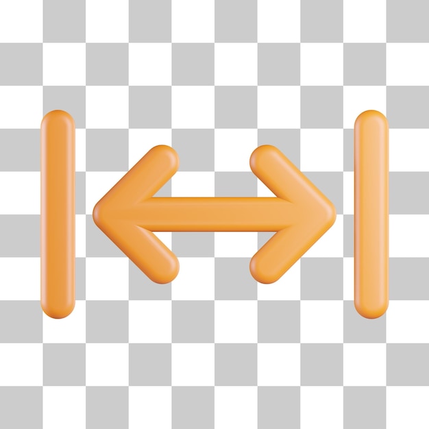 Left and right margin arrow 3d icon