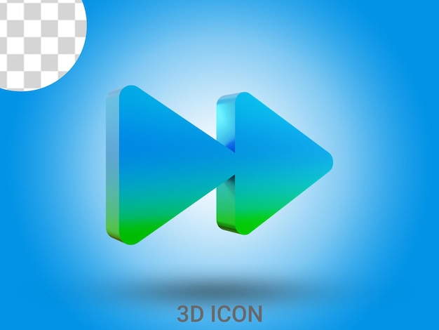 Left view 3d rendered play sign 3D icon