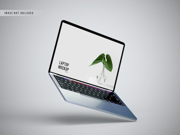 Left view of laptop mockup design