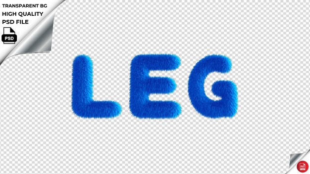 PSD leg typography blu fluffy testo psd trasparente