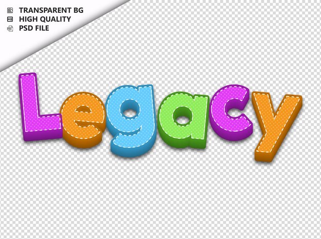 PSD legacy typography text colorful craft spring psd transparent