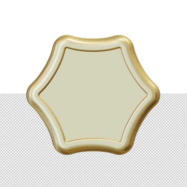 Lege gouden labels en badge 3d render