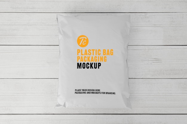 PSD lege witte plastic zak verpakking mockup voor uw ontwerp