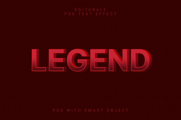 PSD legend 3d text effect