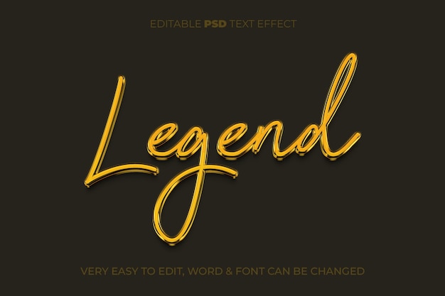 PSD legend 3d text effect