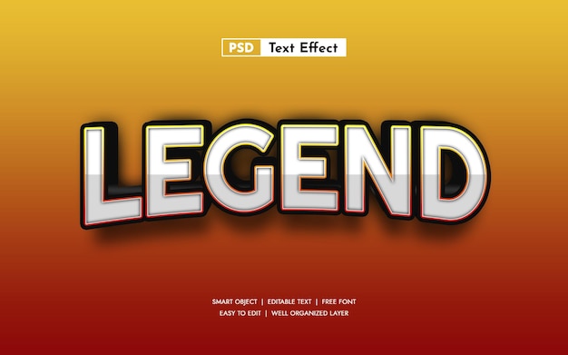 Legend gaming editable text effect