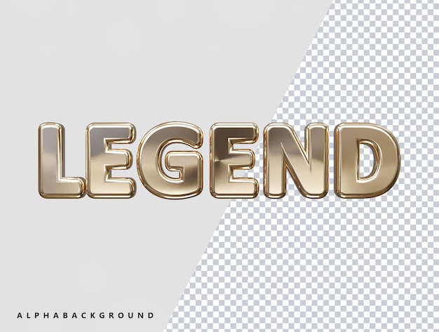 Legend text effect vector transparent element