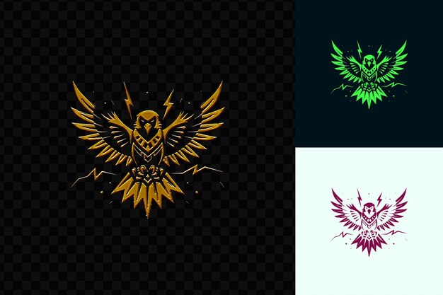 PSD legendary thunderbird sky clan crest logo with a thunderbird psd vector design creative art concept