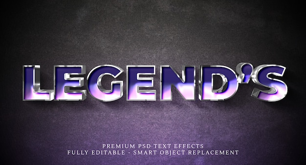 Legends effetto stile testo psd, effetti testo psd premium