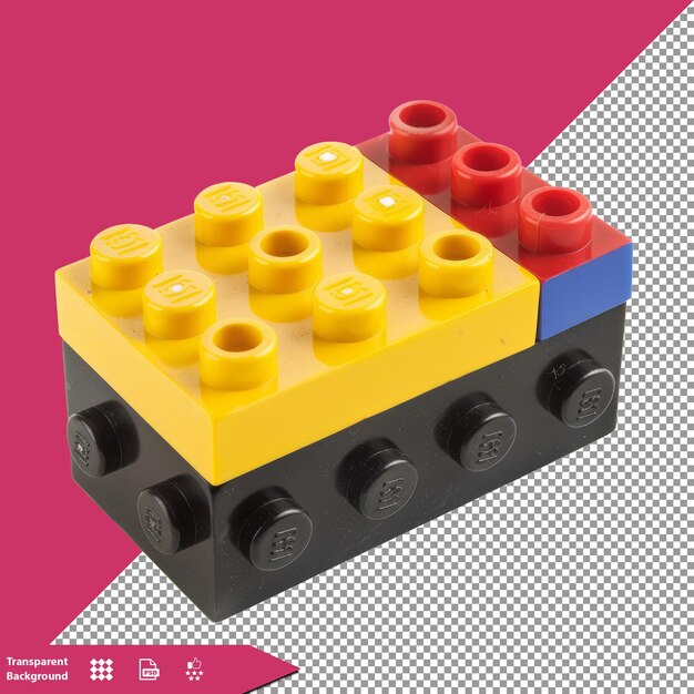PSD a lego lego with a red and blue lego on the bottom