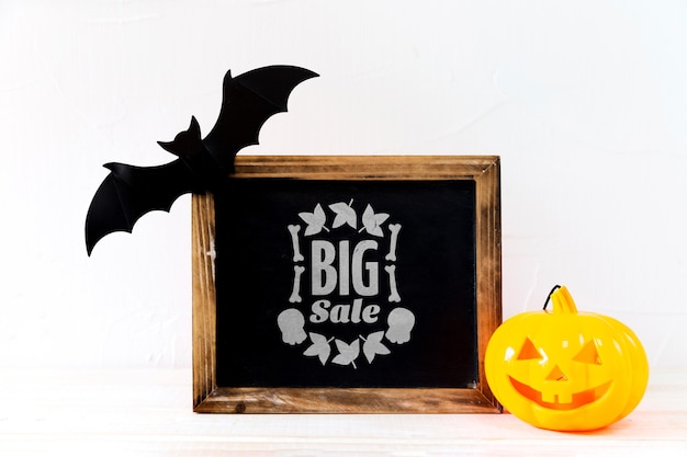 PSD lei mockup met halloween-concept