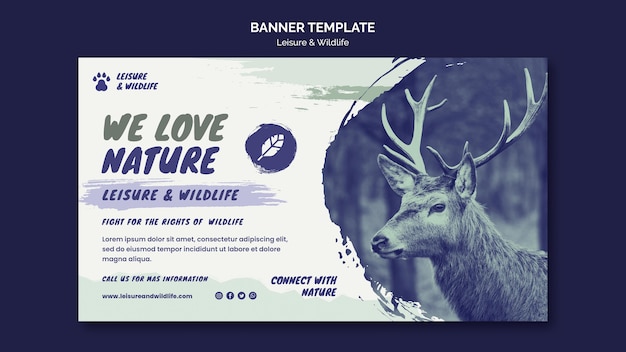 PSD leisure and wildlife banner template
