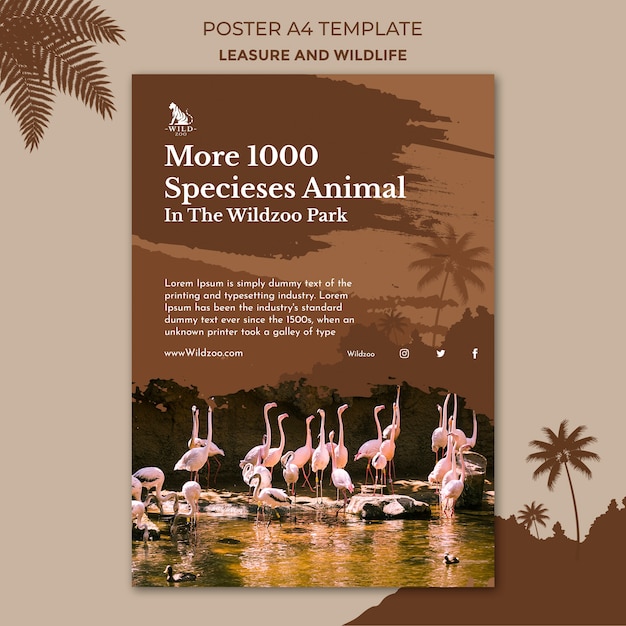 PSD leisure and wildlife poster design template