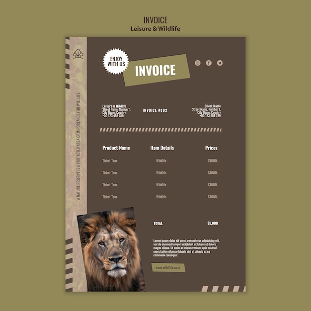 PSD leisure and wildlife template design