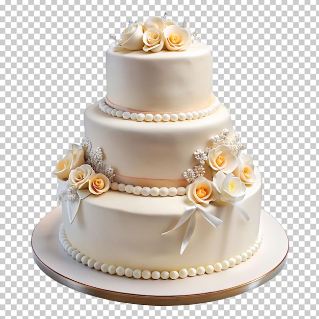 Lekker bruiloft fondant taart geïsoleerd op een doorzichtige achtergrond
