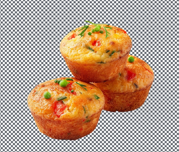 Lekker en heerlijk Bissau Guinean Muffins geïsoleerd op een doorzichtige achtergrond