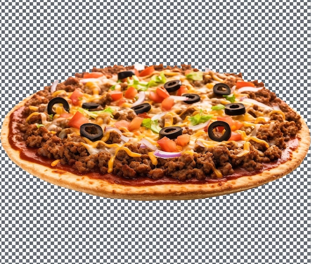 Lekker en pittig mexicaanse pizza geïsoleerd op een doorzichtige achtergrond