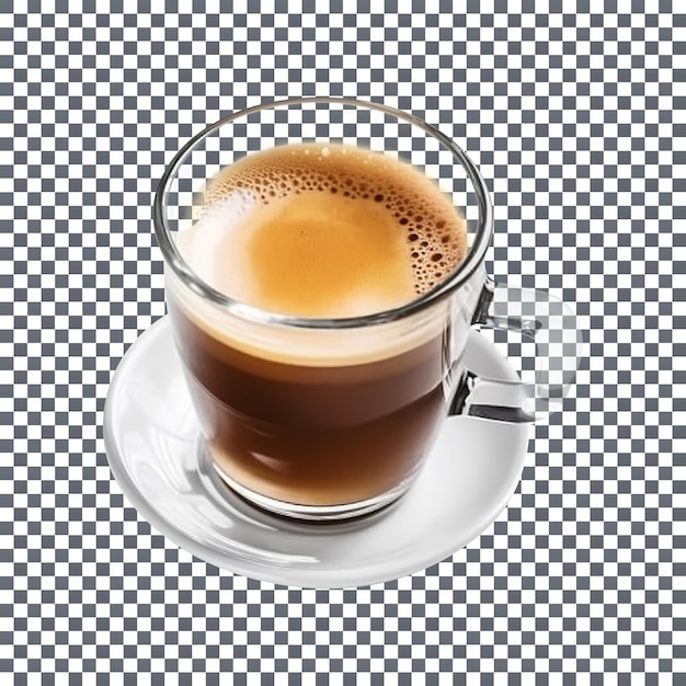 PSD lekker espresso-koffiebeker geïsoleerd op een doorzichtige achtergrond