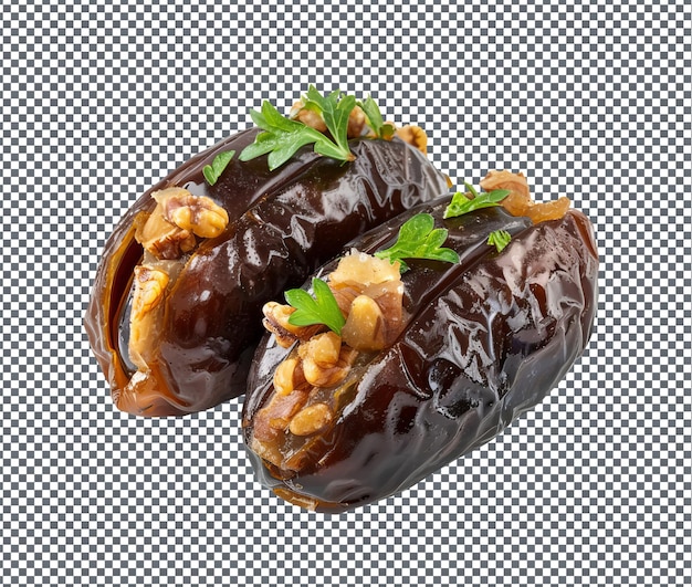 Lekker gevulde dadels geïsoleerd op een doorzichtige achtergrond