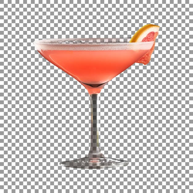 Lekker grapefruit margarita geïsoleerd op een doorzichtige achtergrond