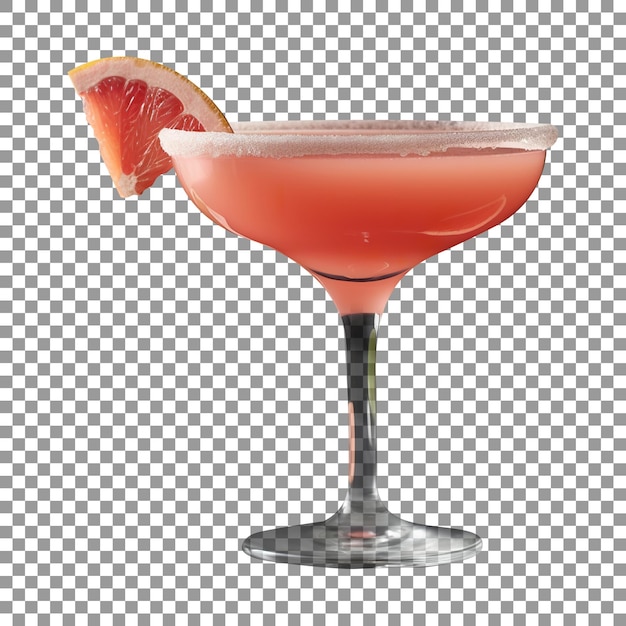 Lekker grapefruit margarita geïsoleerd op een doorzichtige achtergrond