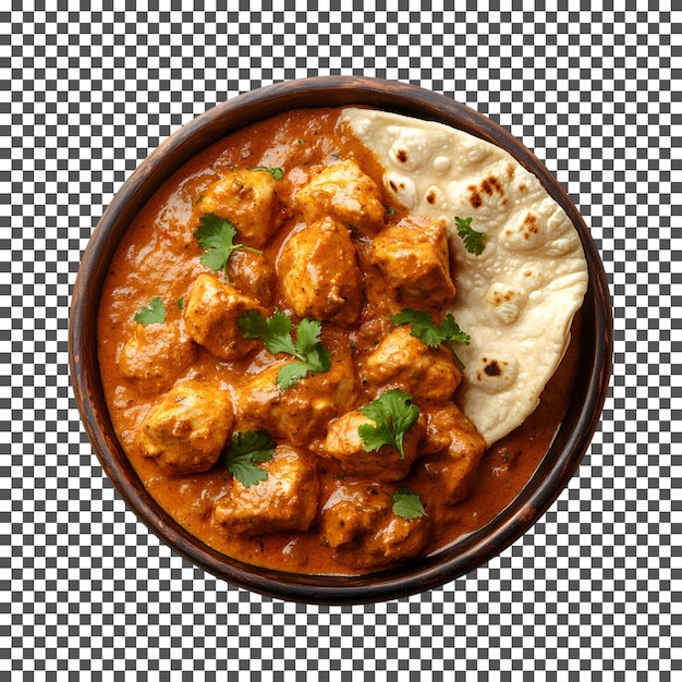 lekker kip Tikka Masala geïsoleerd op een doorzichtige achtergrond