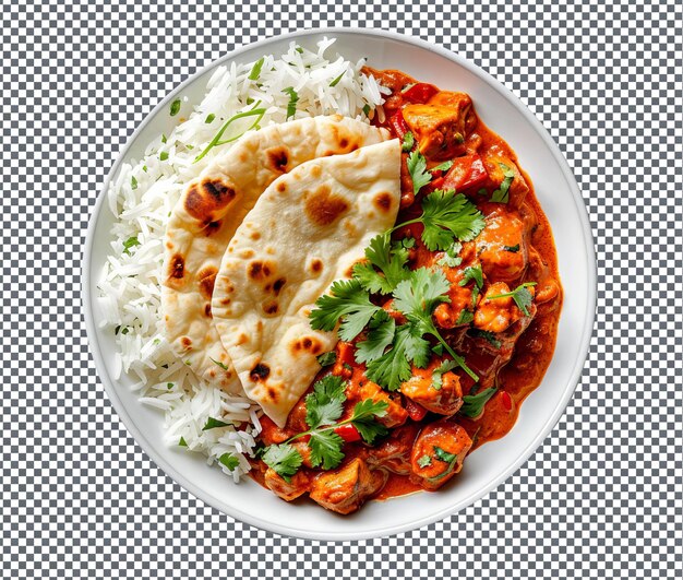 Lekker kip tikka masala geïsoleerd op een doorzichtige achtergrond