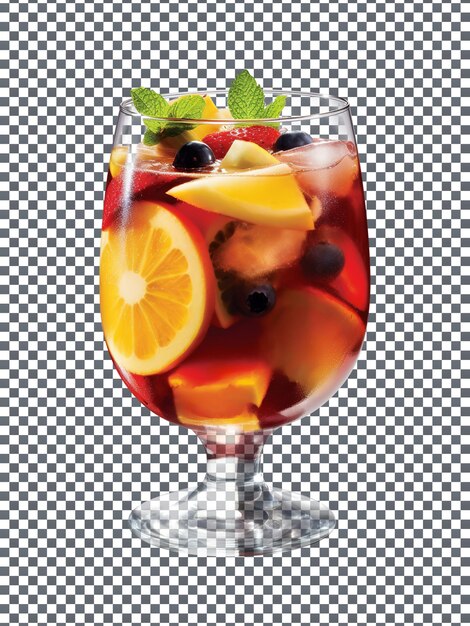 PSD lekker sangria cocktailglas geïsoleerd op transparante achtergrond