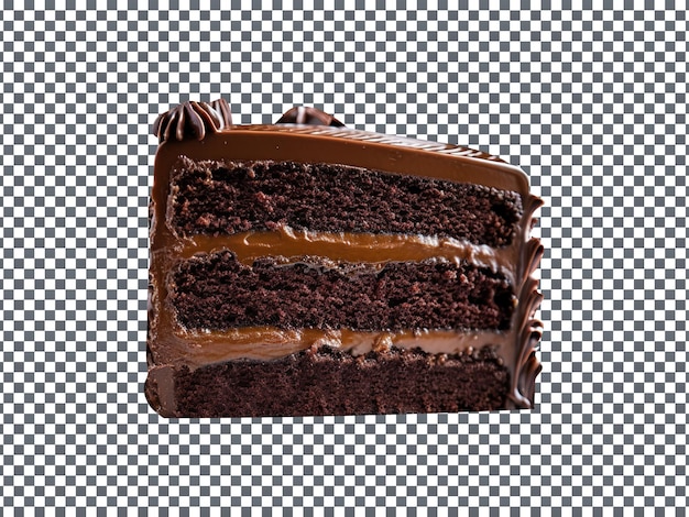 PSD lekker stukje chocoladekoek op een doorzichtige achtergrond