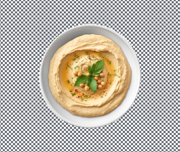 PSD lekkere en heerlijke hummus geïsoleerd op transparante achtergrond