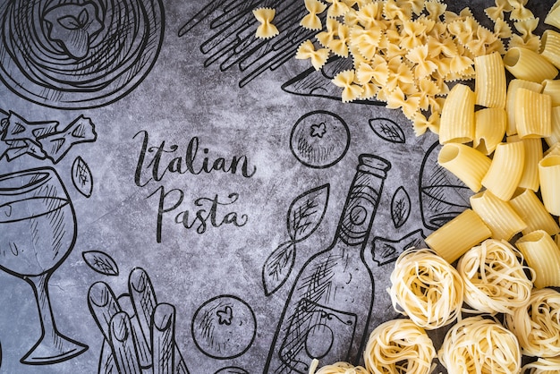 Lekkere Italiaanse pasta met mock-up