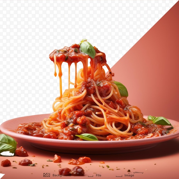 PSD lekkere spaghetti met saus van dichtbij