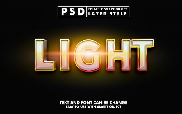 Lekki Efekt Tekstowy 3d Premium Psd